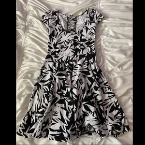 Black and White Skater Dress